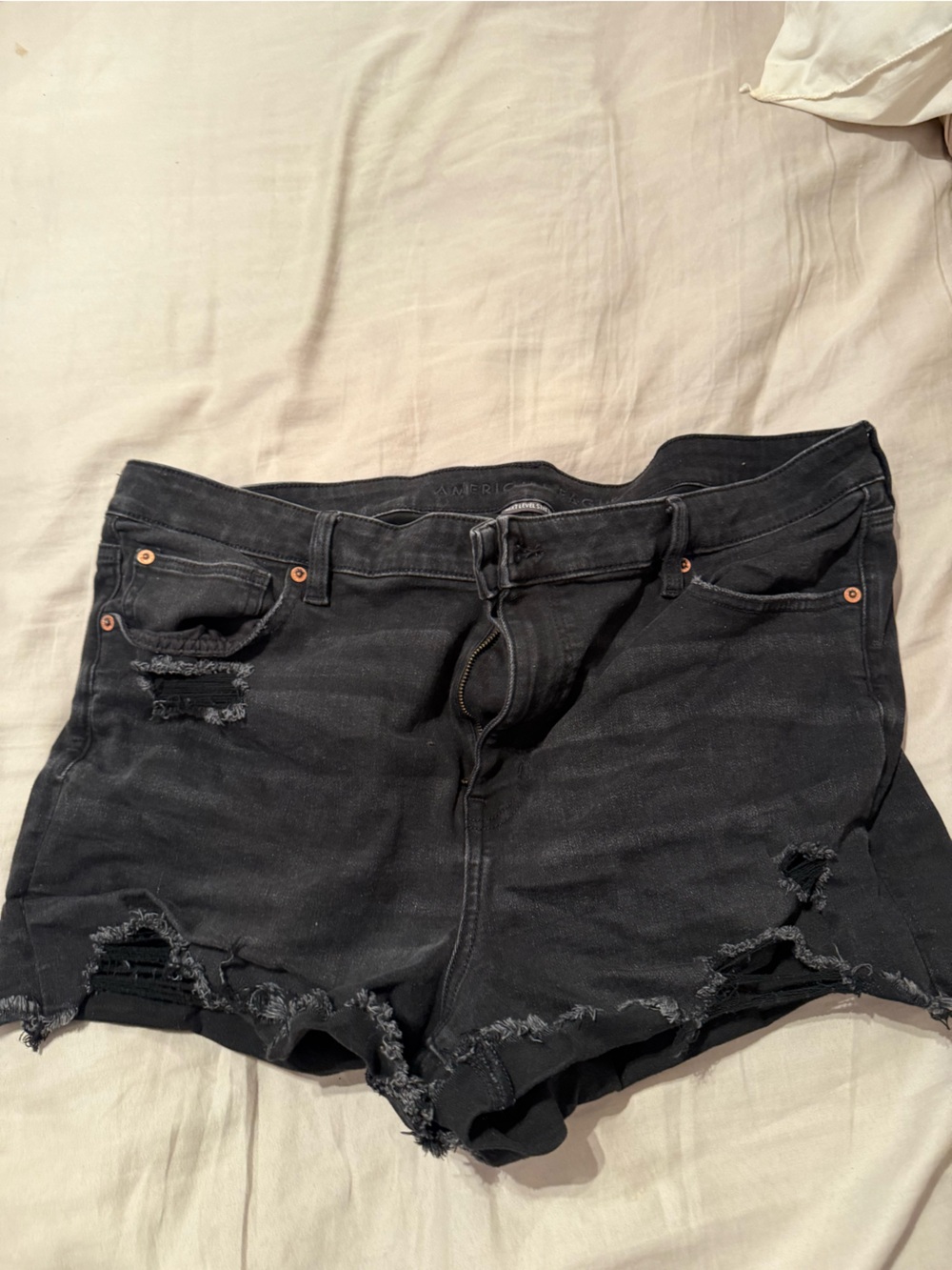 AE Women's Black Distressed Jean Shorts